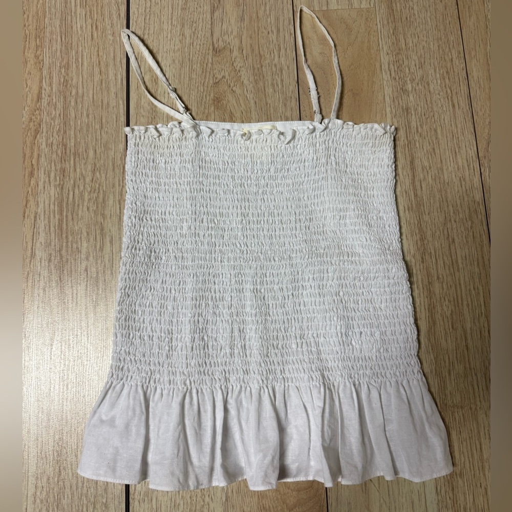 Maeve Anthropologie Linen Blend Smocked Tank - Picture 3 of 6
